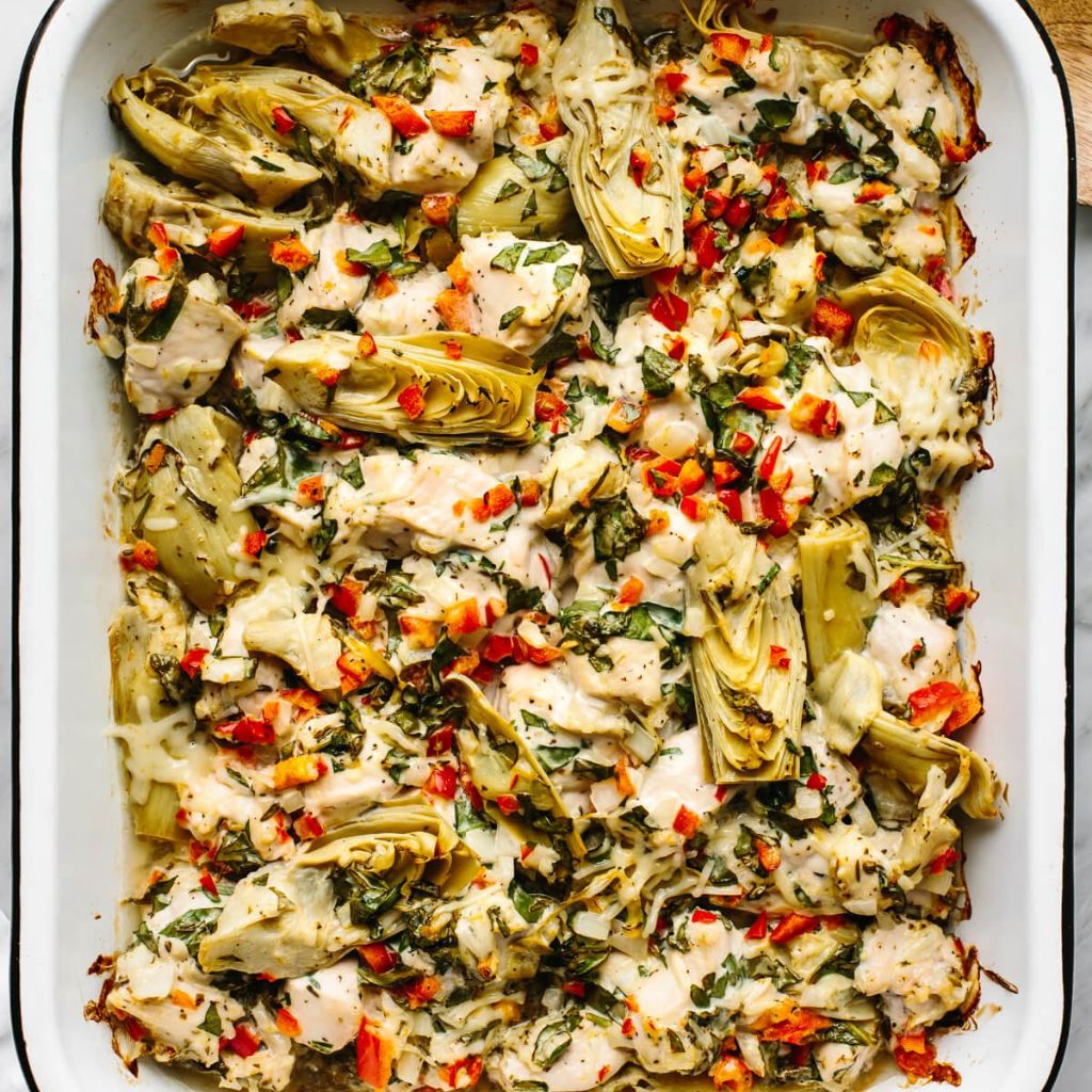 Chicken Spinach Artichoke Bake