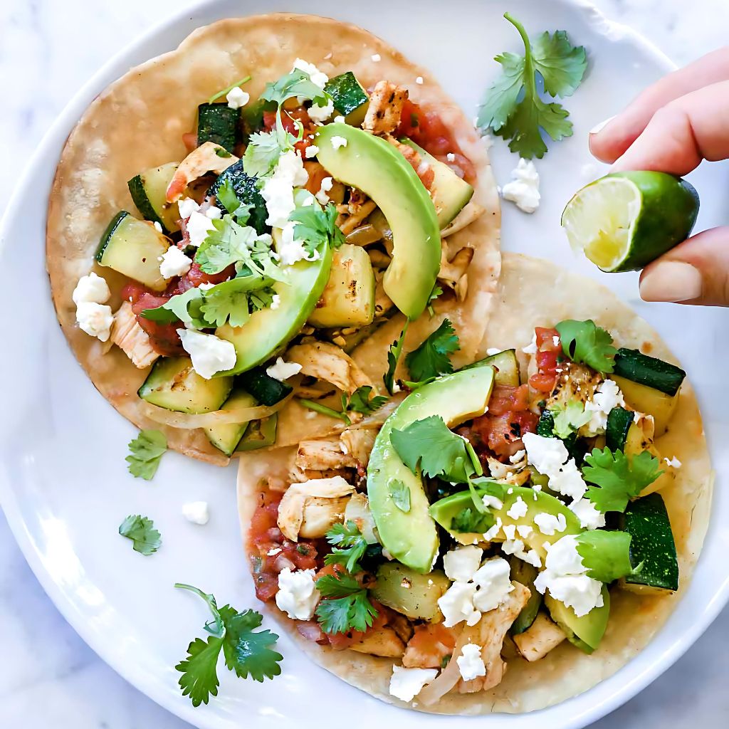 Easy Shredded Chicken and Zucchini Tacos