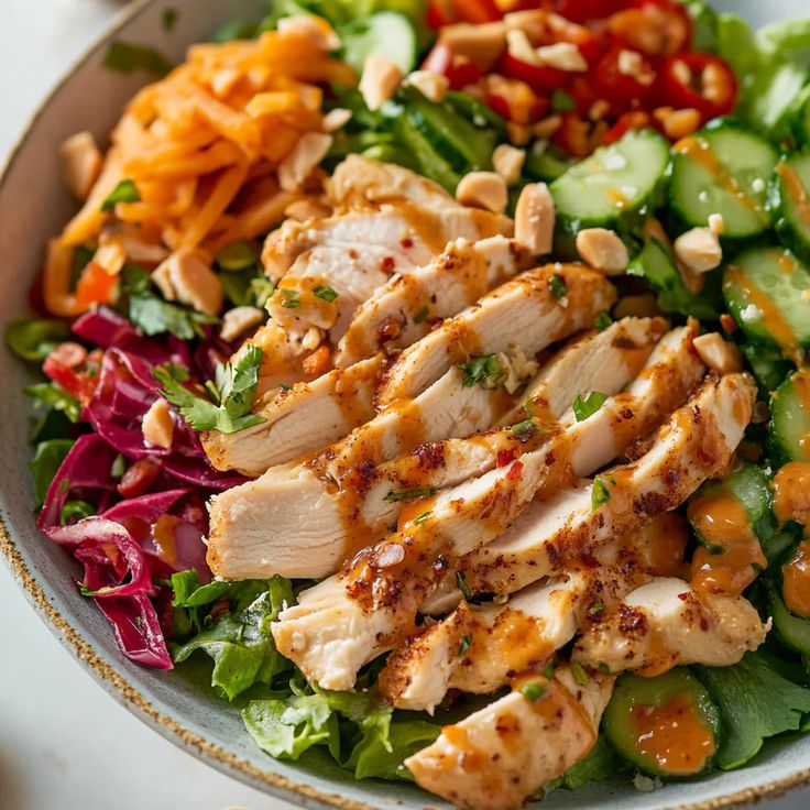 Thai Chicken Salad Recipe – A Spicy and Crunchy Delight