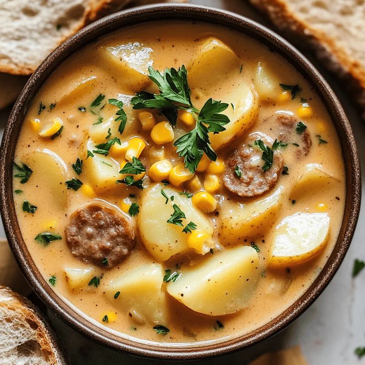 Spicy Sausage Potato Soup 
