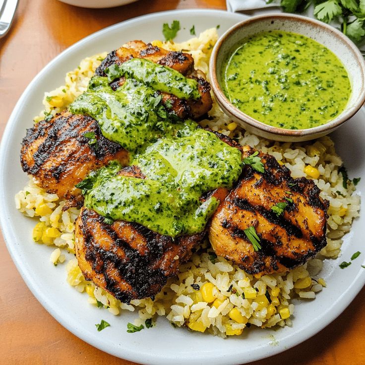 Peruvian Chicken with Green Sauce (Aji Verde) 