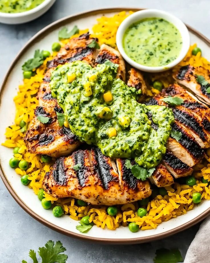 Peruvian Chicken with Green Sauce (Aji Verde) 