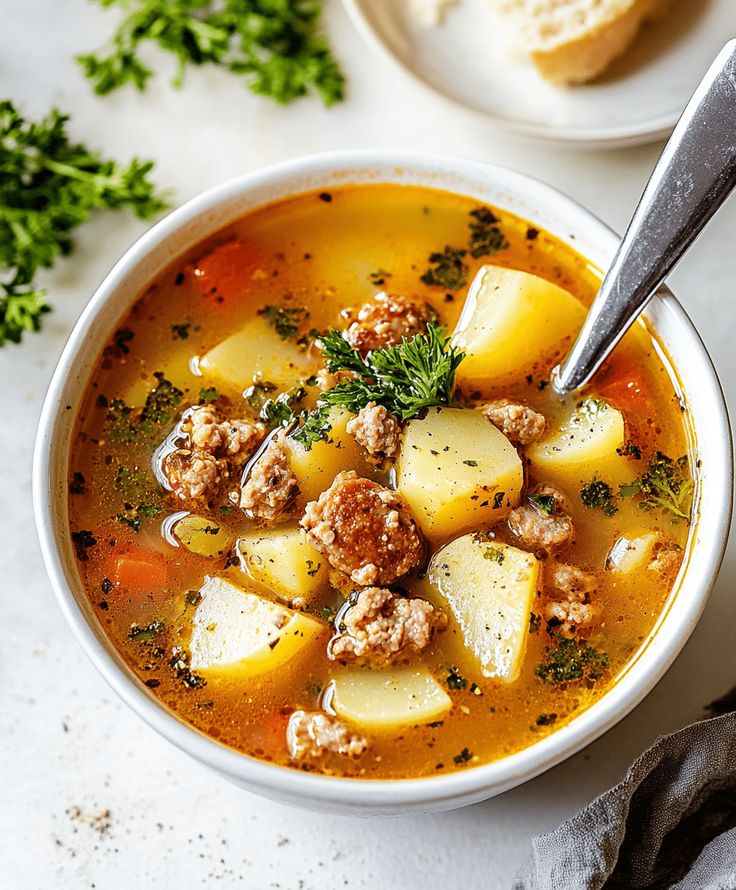 Spicy Sausage Potato Soup 
