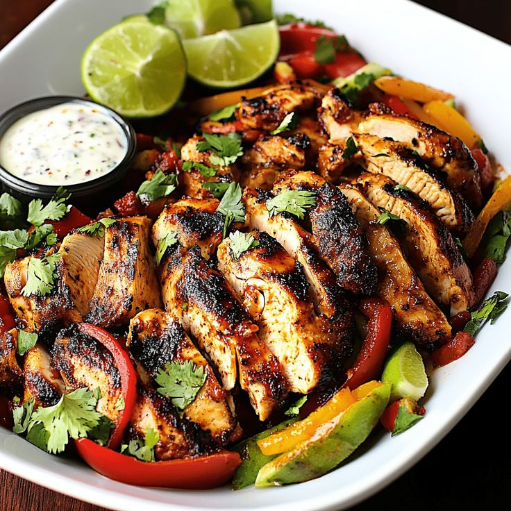 grilled chili lime chicken fajita salad