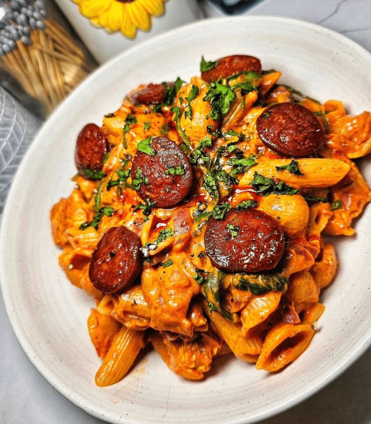 Creamy Chicken and Chorizo Pasta 