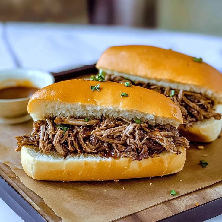 Crockpot Barbecue Brisket Sandwiches