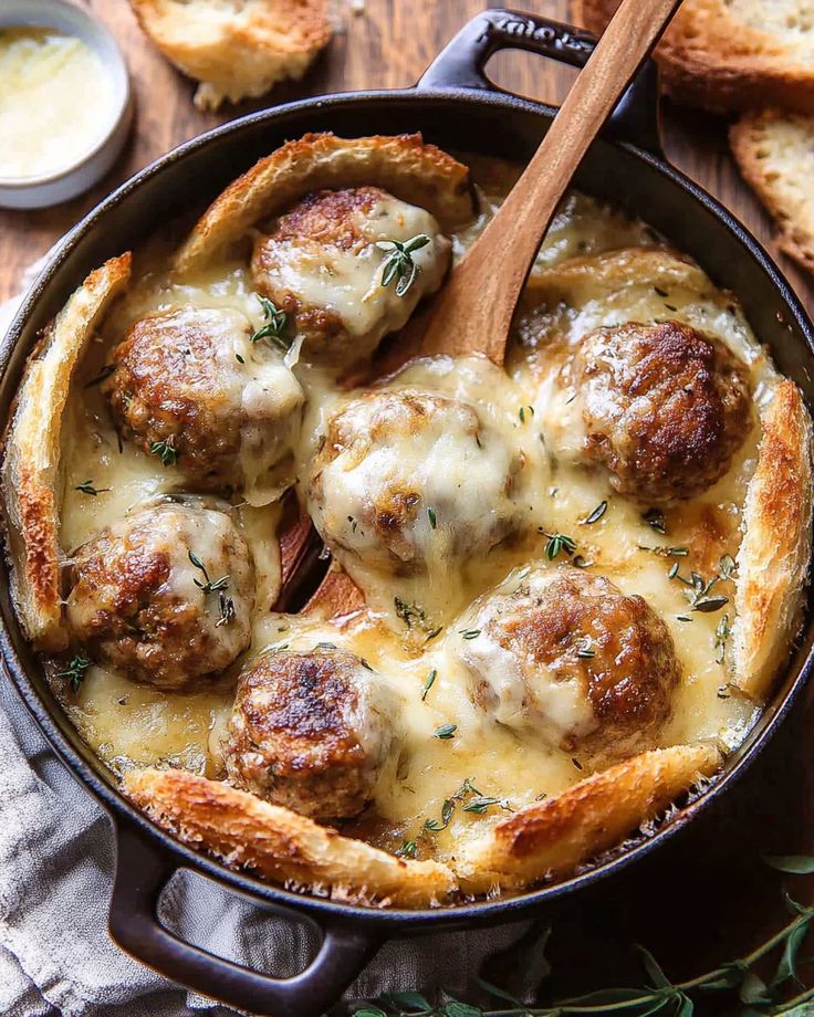 French Onion Meatballs
