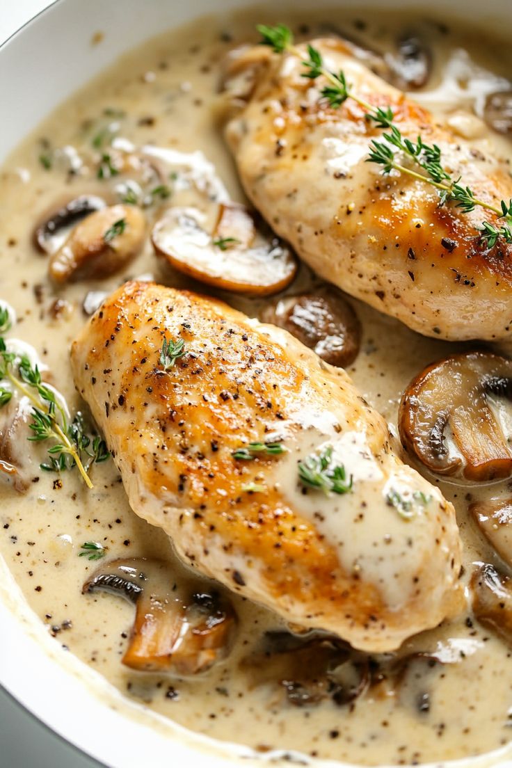 boneless pork chops in creamy white wine sauce
