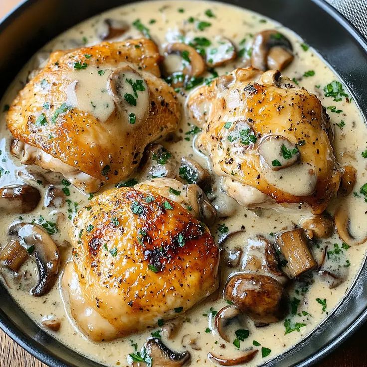 chicken thighs and mushrooms