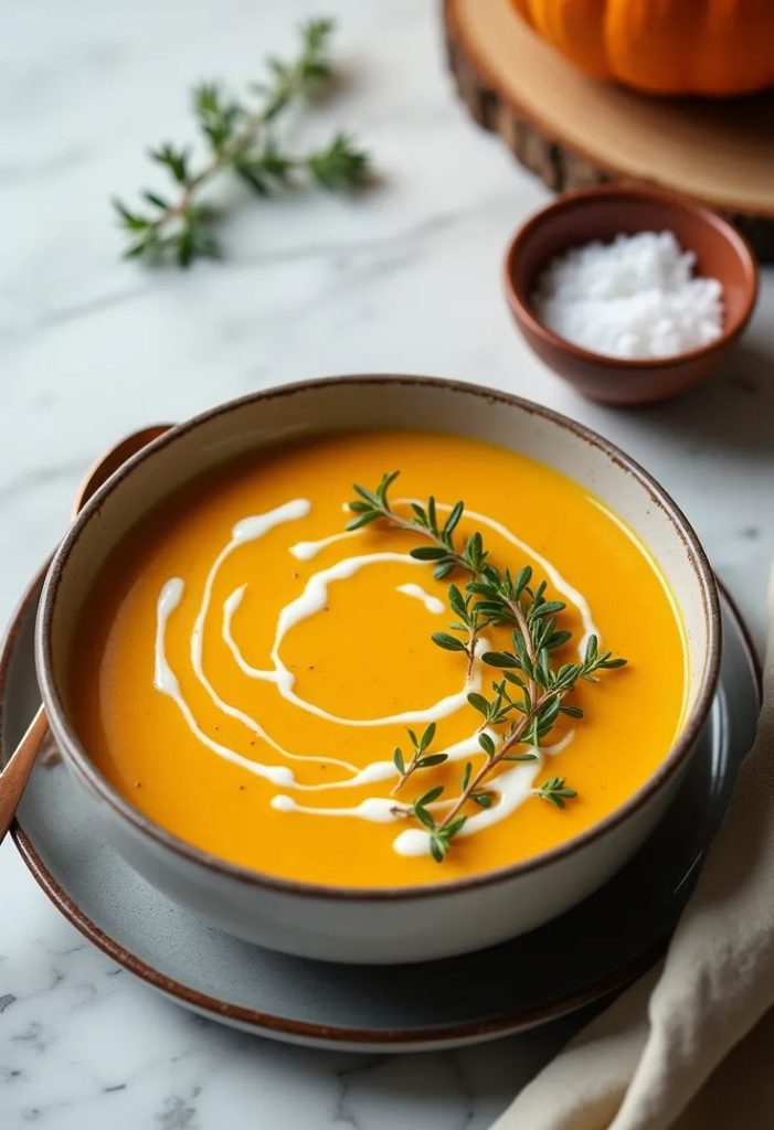 creamy potato and pumpkin soup 