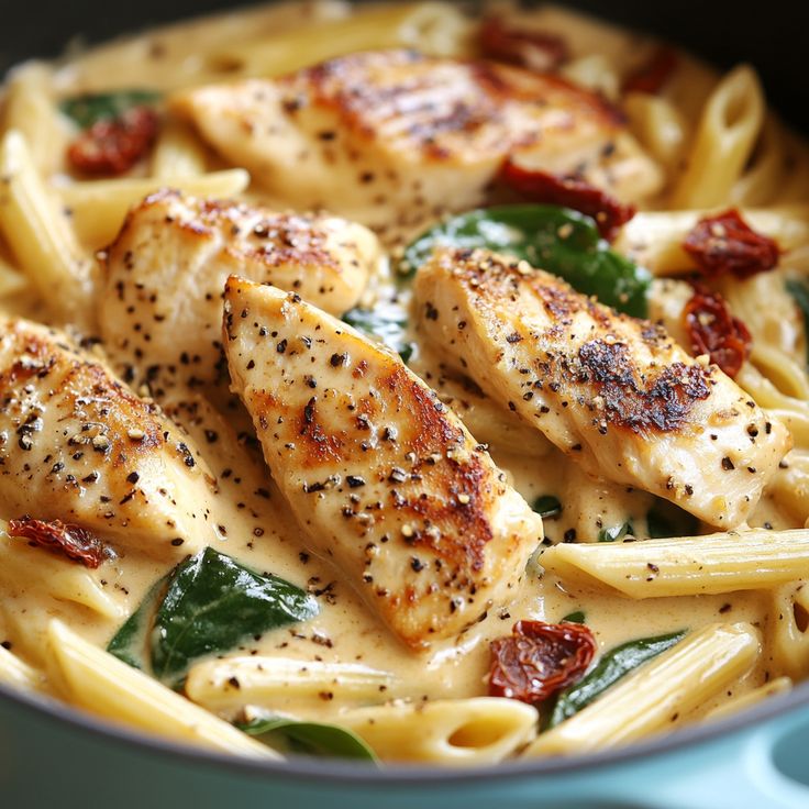 creamy sun dried tomato chicken pasta 