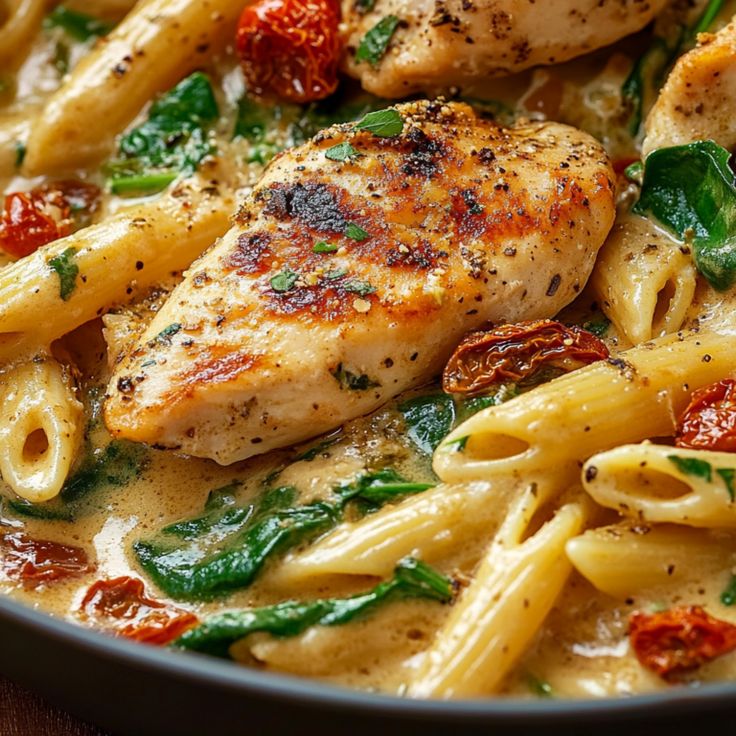creamy sun dried tomato chicken pasta 
