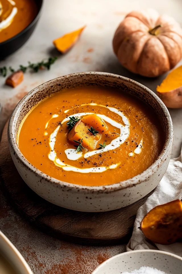 creamy potato and pumpkin soup 