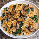 farfalle with spinach mushrooms caramelized onions