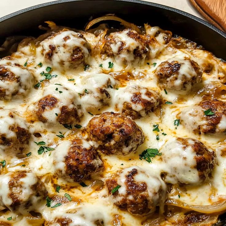 French Onion Meatballs
