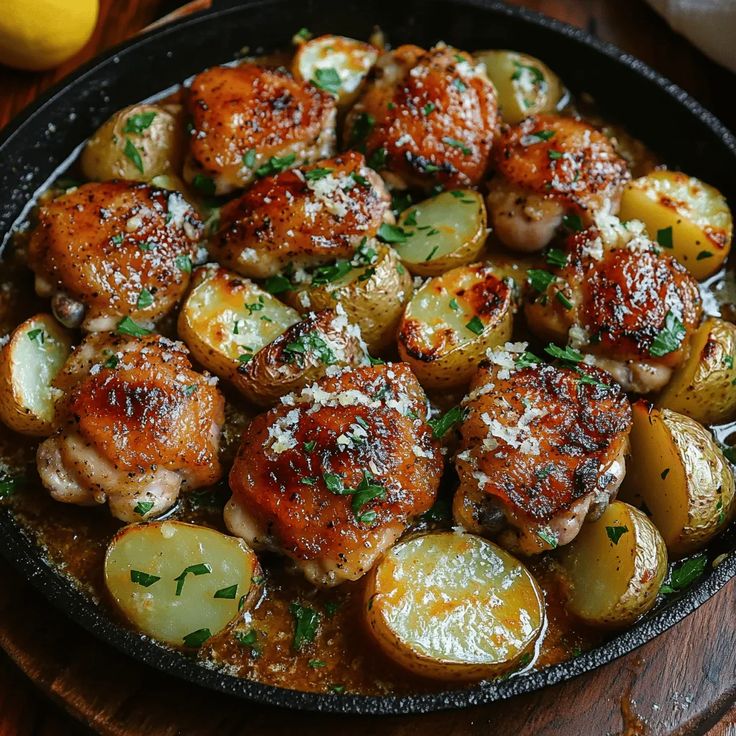 chicken thighs and potatoes