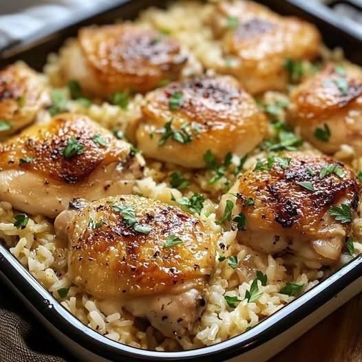 chicken thighs and rice