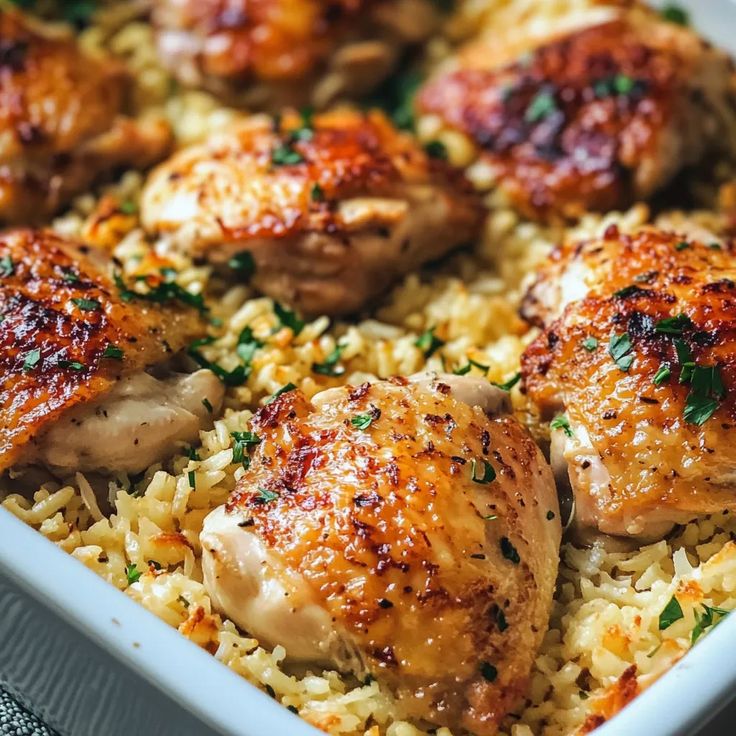 chicken thighs and rice