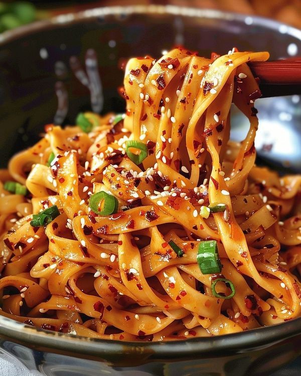 10 minute garlic chili oil noodles 