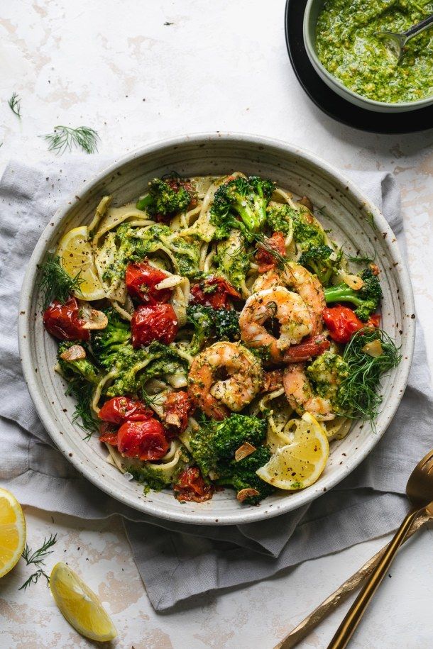 pesto shrimp pasta 