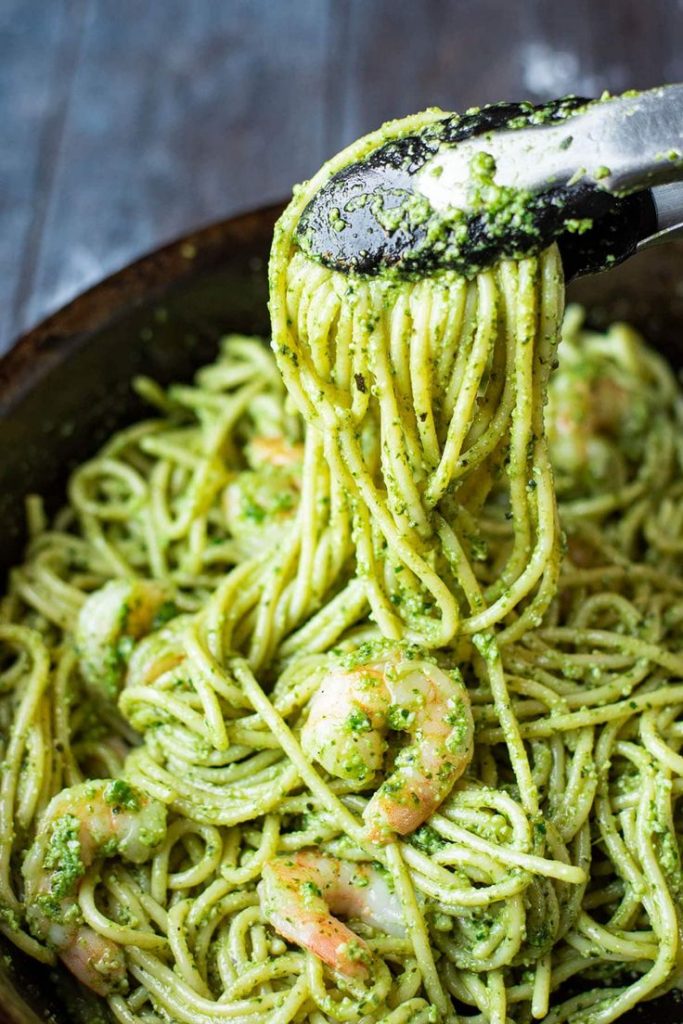 pesto shrimp pasta 