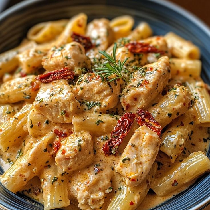 sun dried tomato pasta with chicken and mozzarella 