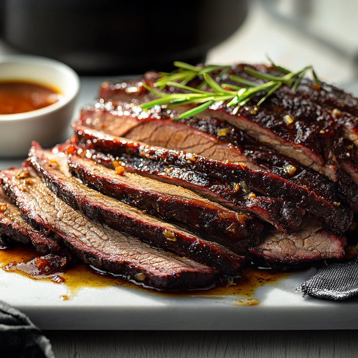 slow cooker beef brisket with barbecue sauce 